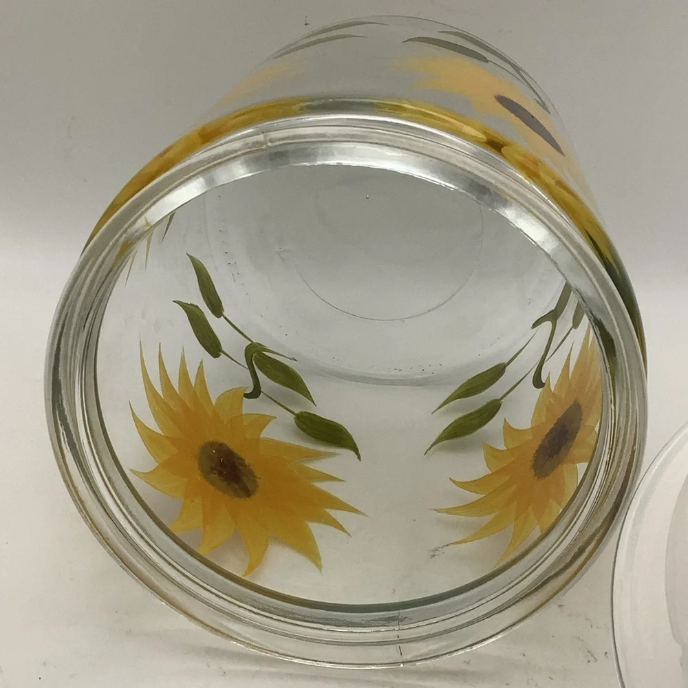 Sunflower Glass Canister with Lid